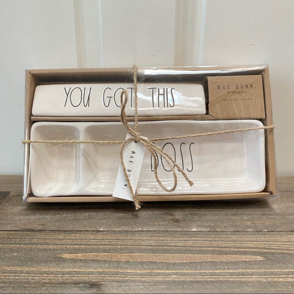 Rae Dunn YOU GOT THIS Plaque BOSS Desk Tray